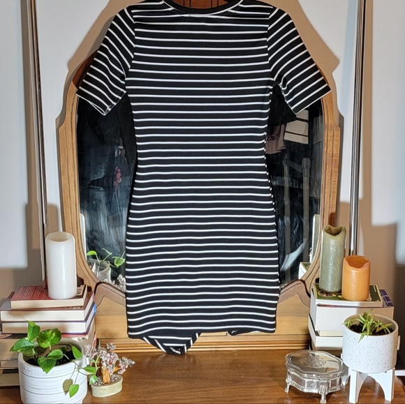 IRIS Black and White Striped Dress - Picture 2 of 2